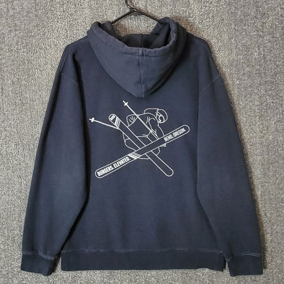 Mountain Burger Bend Oregon Hoodie Mens Medium Black Burgers Elevated - Picture 1 of 11